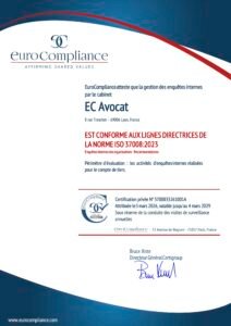 iso37008 2603 certificat ec avocat signé